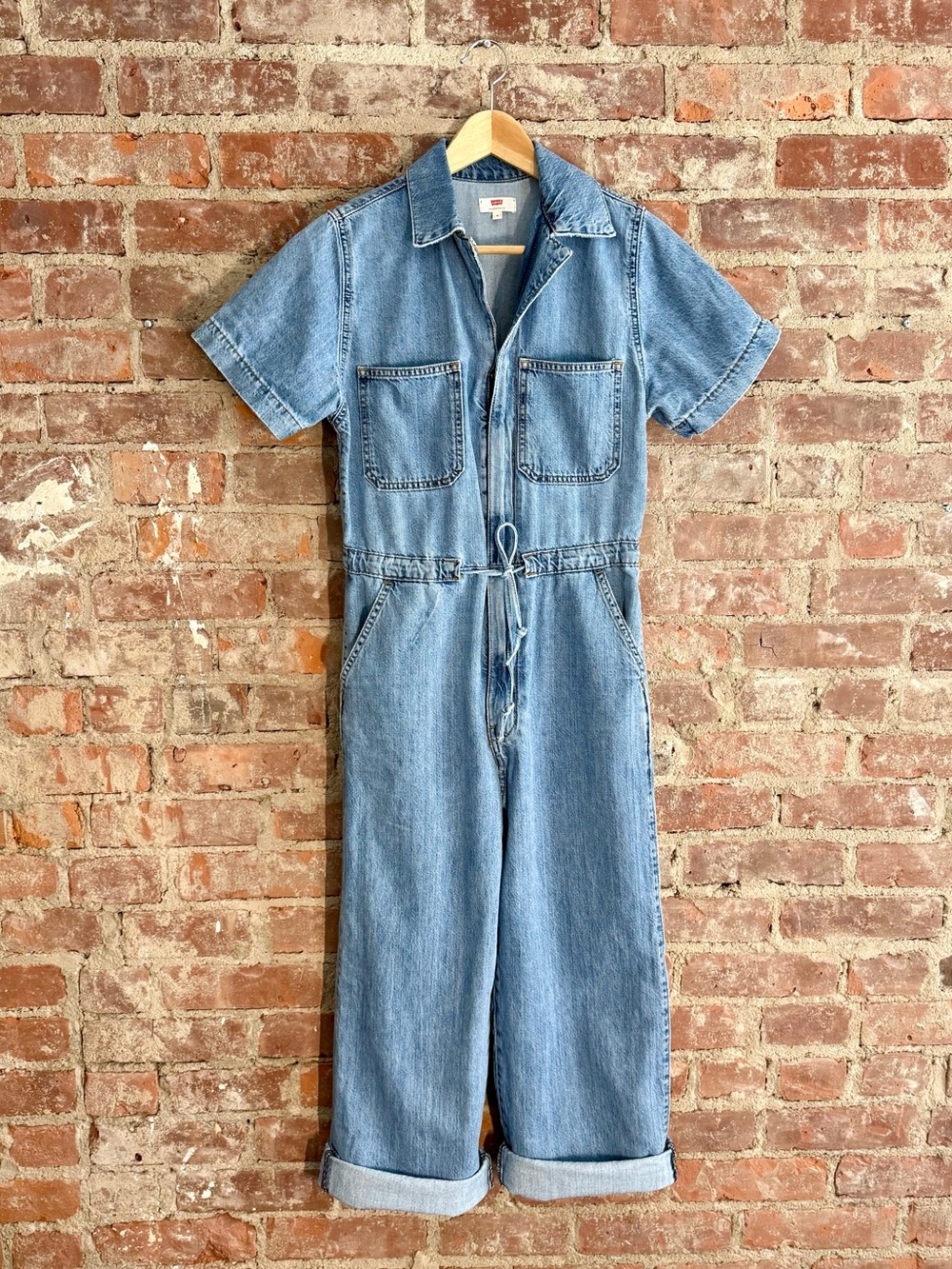 Levi's Light Blue Denim Jumpsuit with Point Collar - Picture 1 of 7